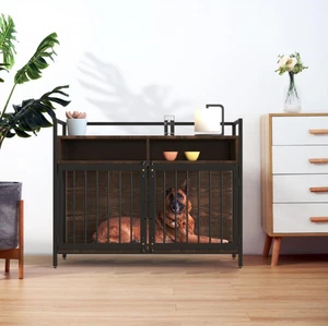 41 en bois Crate de chien Meubles intérieur Dog Kennel End Table cage pour animaux Meubles