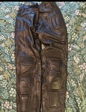 Bikers Paradise Leather Motorcyclist Trousers Black Size 10/12