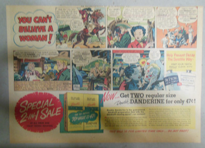 Dr. Lyon's Tooth Powder Ad: Can't Believe Women! Mel Graff Art from 1930's-40's