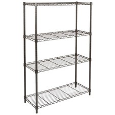 Amazon Basics 4-Shelf Steel Wire Rack, 36" L x 14" W x 54" H, Black