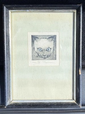 1950s Frances Resner Newman Cat Etching 'Coco' Signed Numbered Silvermine 27/150