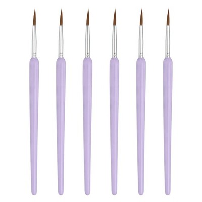 Miniature Detail Paint Brushes, 17mm Fine Tip Paint Brushes(Purple, Pack of 6)