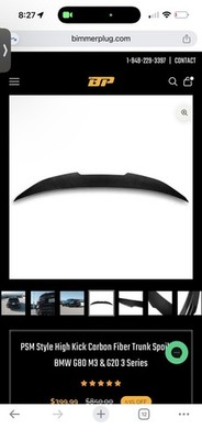 PSM Style Carbon Fiber TrunkSpoiler For BMW G20 320 330 M340i/M3 G80 2019-2025