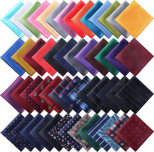 52 Pcs Men  s Pocket Squares Soft Silk Handkerchiefs Suit Wedding Accessories