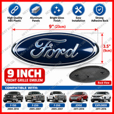 Blue Silver 9 Front Grille Oval Emblem Badge For Ford F150 F250 F350 2004-2016