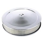 Purificador de aire cromado de 14 pulgadas Chevy Ford Chevrolet Dodge Chrysler carburador plano Foto 2 de 3