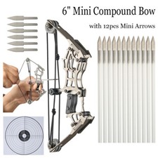 Kit de mini arco compuesto de 6" flechas de juguete tiro con arco regalo arco de bolsillo