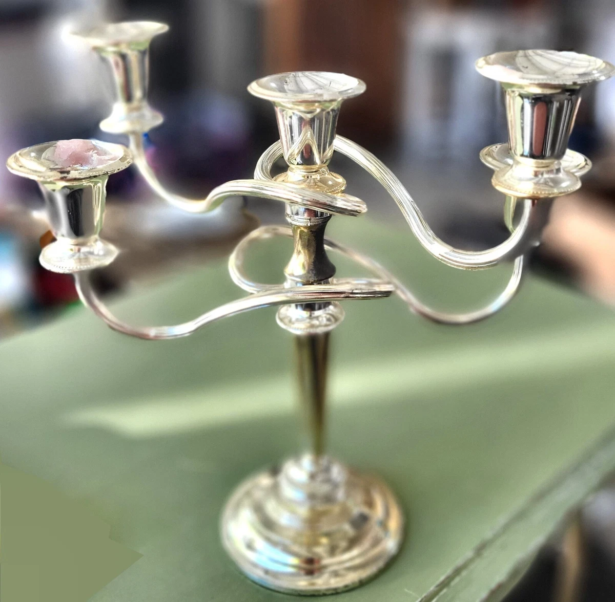 Antique silver candle holders sale