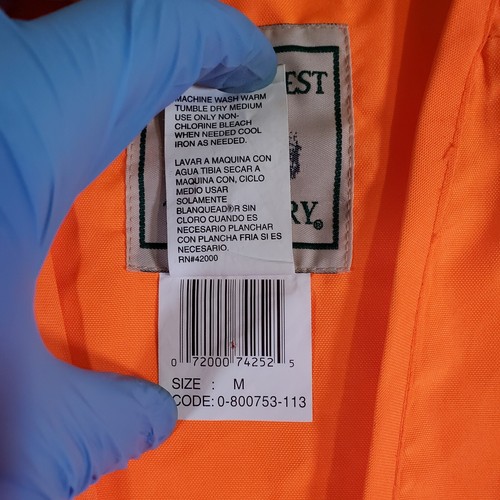 Northwest Territory Orange Hi Vis STAINED Mens M Zip Up Lightweight Hunting Vest - Picture 4 of 15
