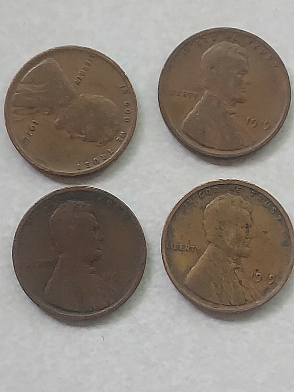 Coin Auction #30-  (1) 1916 And (3) 1919 LINCOLN PENNY