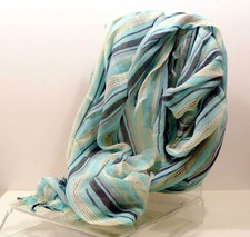 SCIARPA STOLA MODA UNISEX MISTO COTONE COLORI TURCHESE GRIGIO NERO 210X80 CM 030