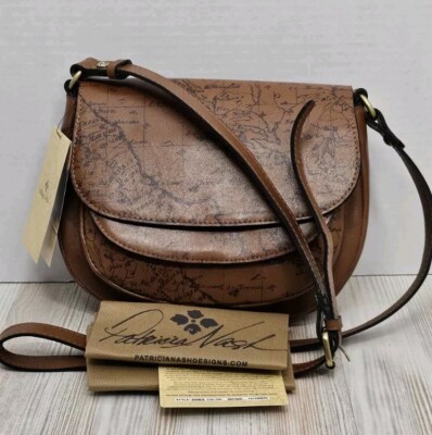 Patricia Nash Ryton riot rust handbag Crossbody Double Flap Map 