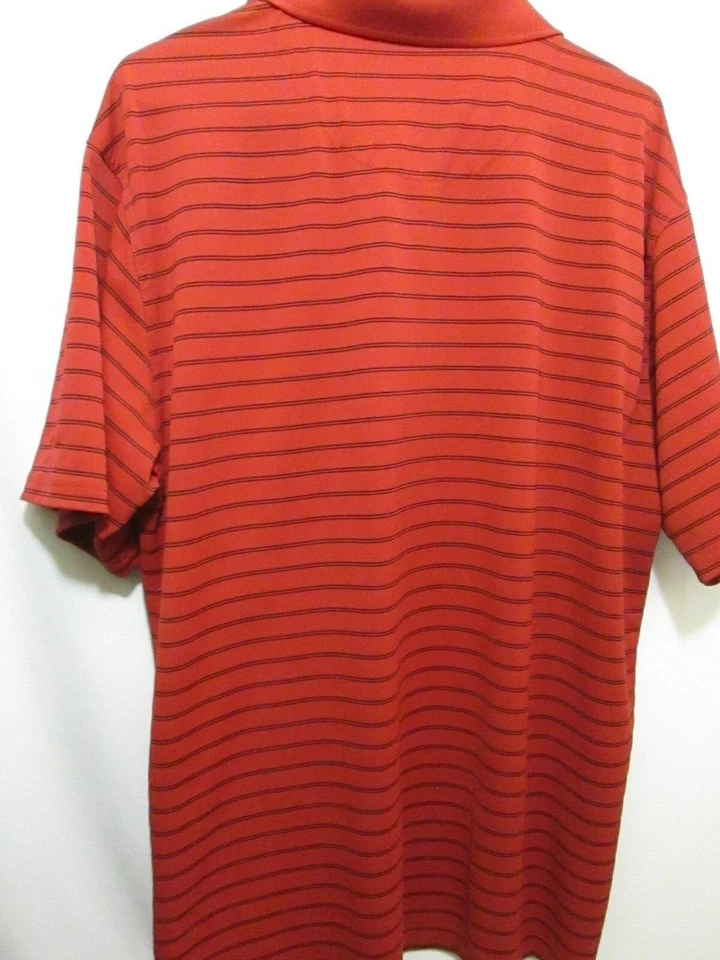 CAMISA POLO DE GOLF TOP FLITE ROJA CON RAYAS NEGRAS PARA HOMBRE COMODIDAD INFORMAL XL Foto 4 de 4