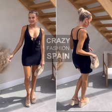 ZARA WOMAN NWT NAVY BLUE KNIT MINI DRESS  6771/104/401 SALE