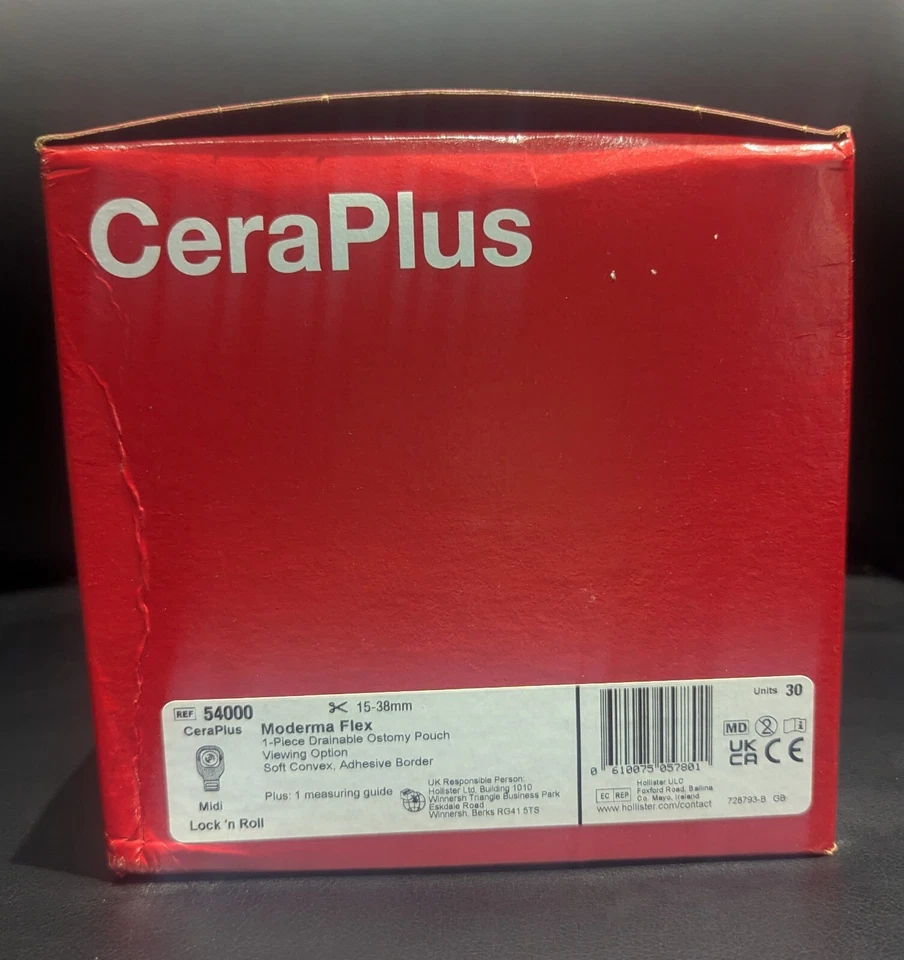 ceraplus Hollister Ostomy Pouch stoma ileostomy 38mm 30pcs Stoma Bags 5400