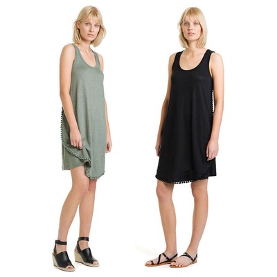 linen dress country road