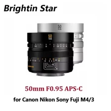 Brightin Star 50mm F0.95 APS-C Manual Lens for Canon Nikon Sony Fuji M4/3 Mount