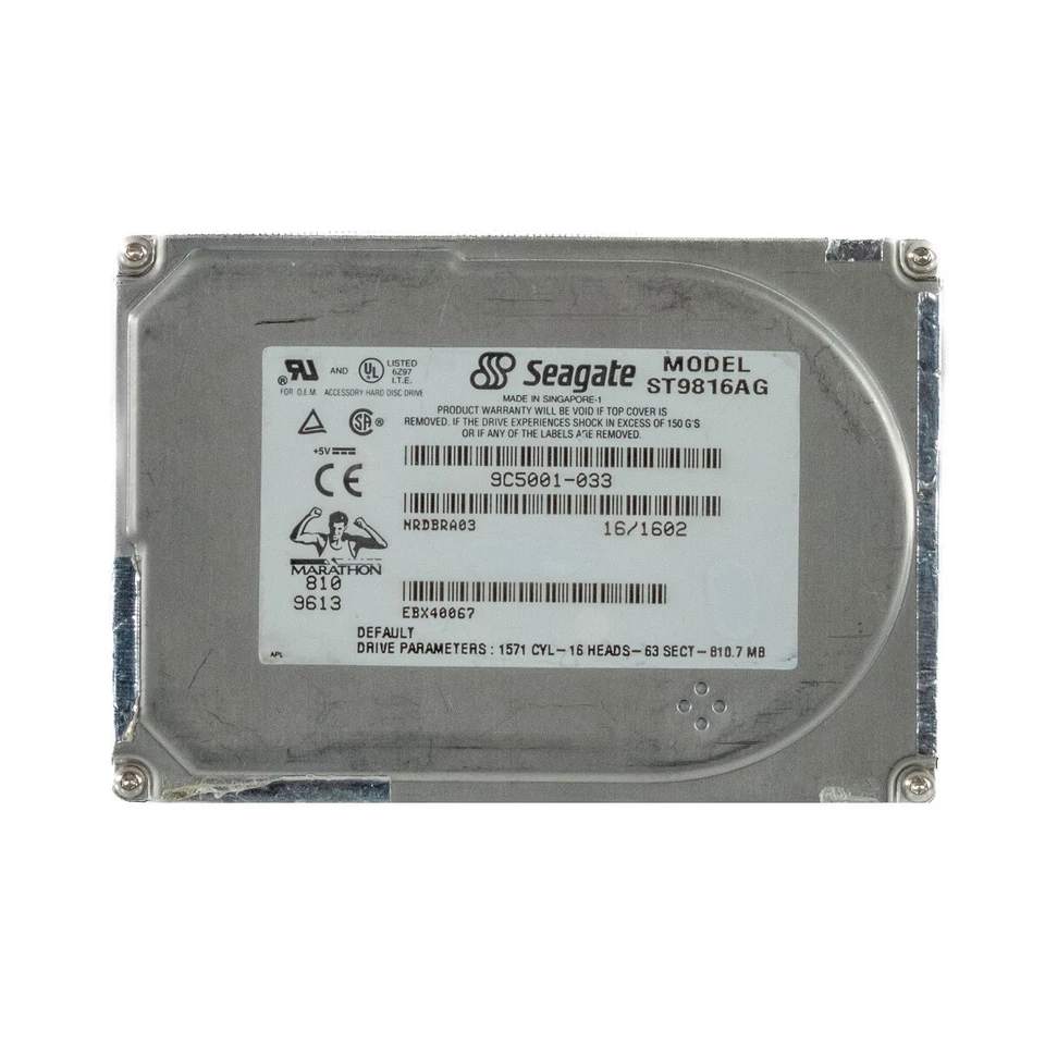 Hard Drive Seagate Marathon ST9816AG 810MB 4.5K Ata 2.5'' - Image 3 of 3