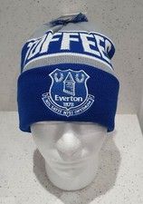 Everton FC Official Toffees Bobble Hat Royal and Grey - Adults - Great Gift Idea