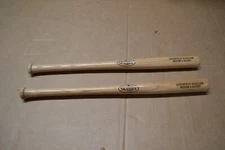 2 Louisville Slugger 18" Inch Real Wooden Mini Bats Factory Museum Made in USA