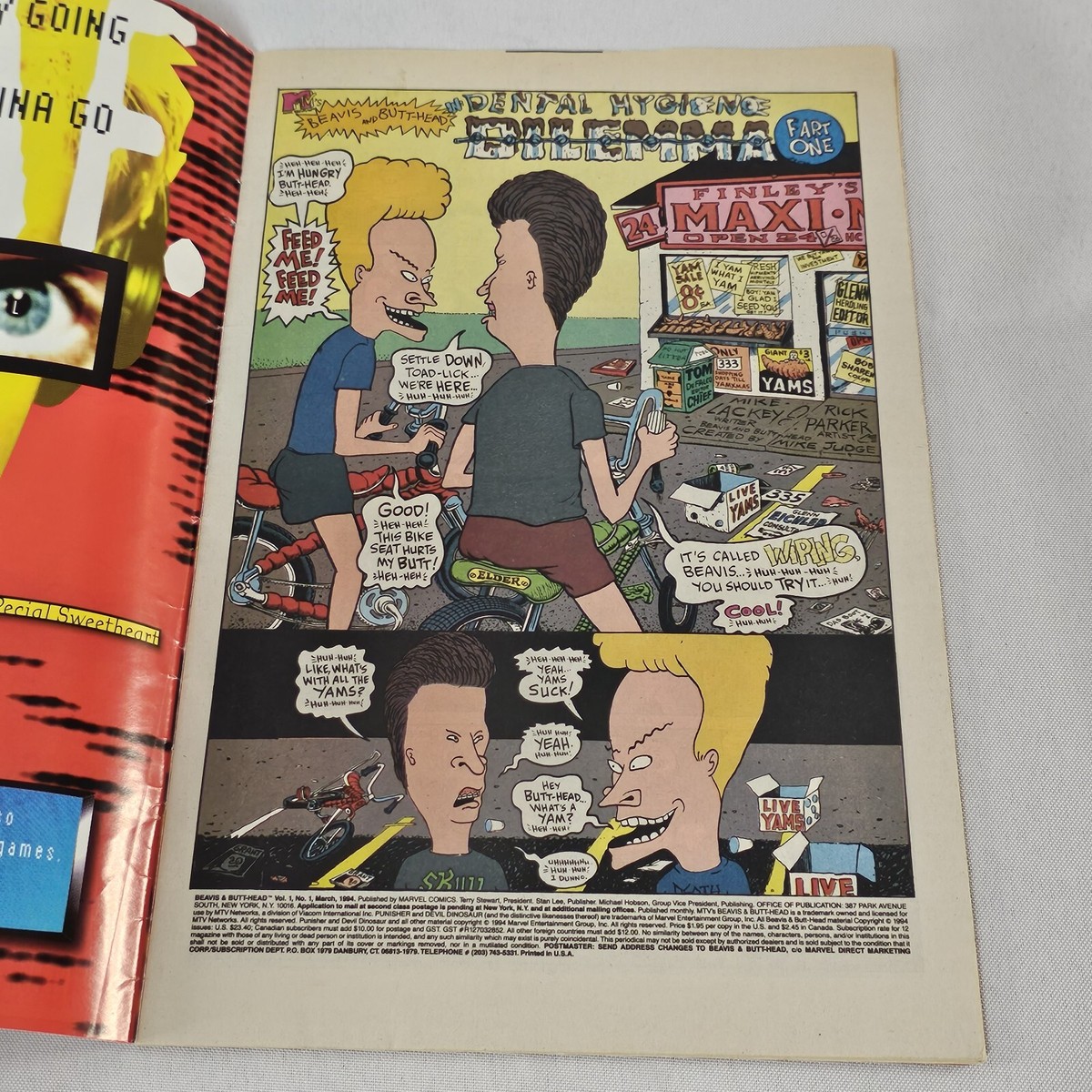 Beavis And Butt-Head Comic Book Issue #1 1994 Marvel Comics MTV Mike Judge  | eBay
