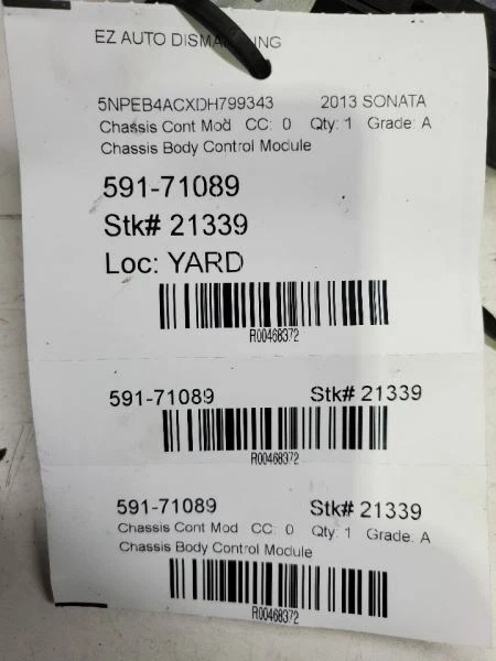 2012-2014, Hyundai Sonata, chasis ECM carrocería control BCM, número de pieza: 95400-3Q014 Foto 4 de 4