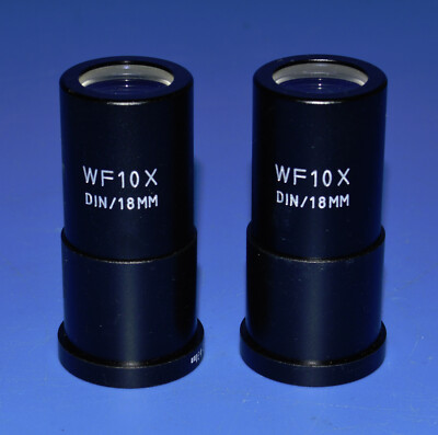Lot 2 LEICA LEITZ OPTICAL MICROSCOPE EYEPIECE WF10X DIN-18mm + 23.2-30mm Adapter