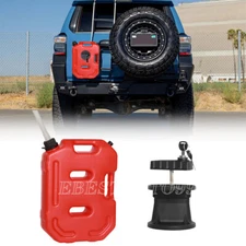 Red 10L Fuel Tank Can Gasoline Pack Gas Container & Lock Kit For Jeep SUV ATV