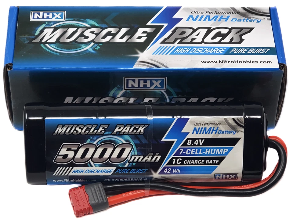 Batería NHX Muscle Pack 8.4V 5000mAh 7 Celdas Nimh Hump con Conector DEANS Foto 3 de 4