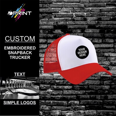 Personalisierte individuell bestickte Snapback Trucker Cap Erwachsene Unisex