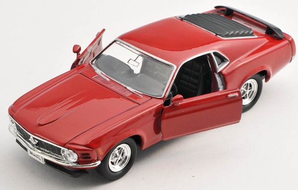 Blitz Versand Ford Mustang Boss 302 1970 Rot Red 1:34 Welly Modell Auto Neu Ovp-image