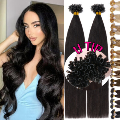 Keratin Bond Hair Extensions U Tip Human Hair Extensions Thick