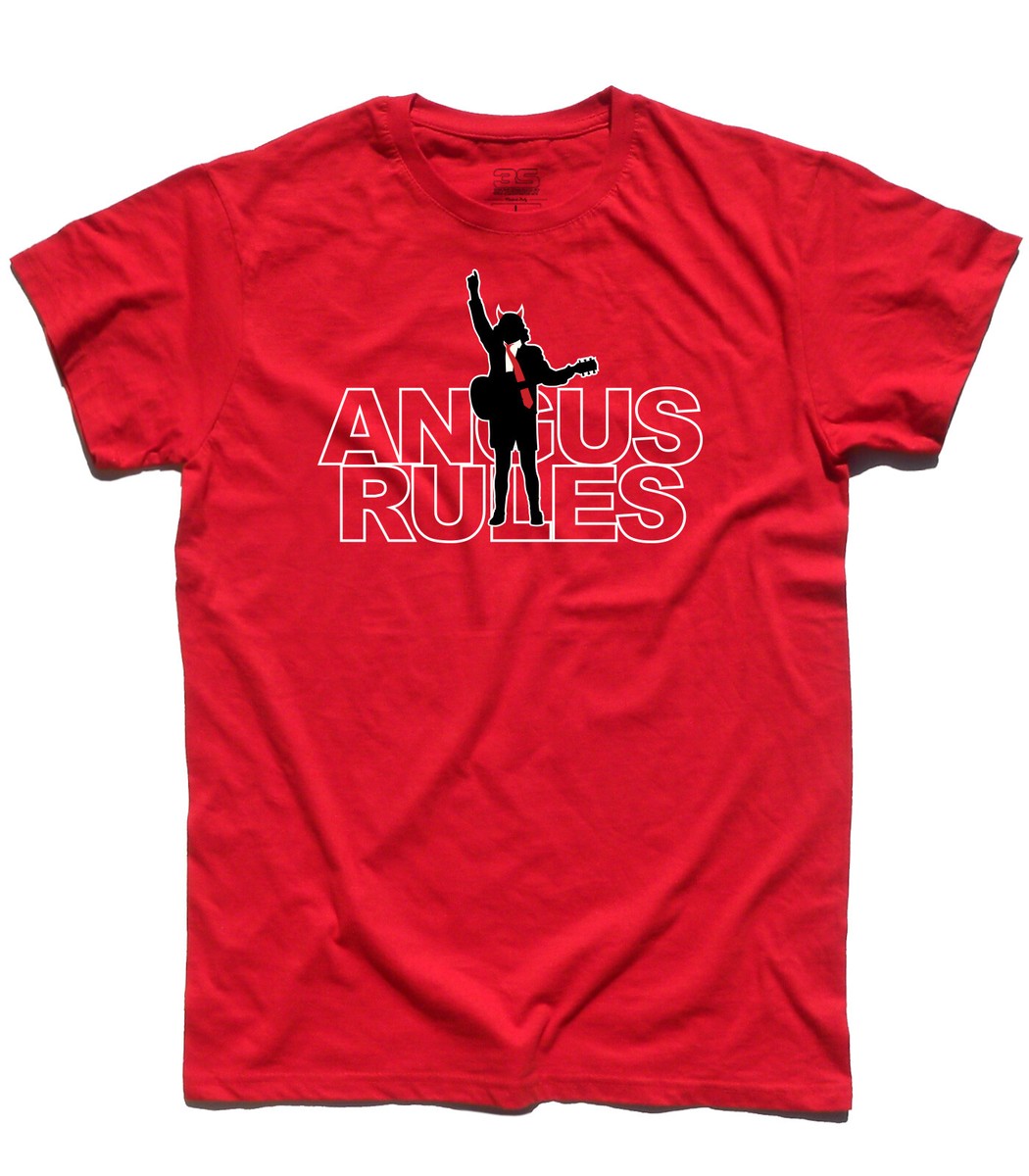 T-Shirt Angus Jeune Rules Motif Guitare - Taille Moyenne, Coton/viscose, Neuf Avec étiquettes, Made In Italy
