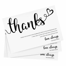 4 x 6  Wedding Thank You Place Setting Cards  80lb Cardstock  50 Per Pack
