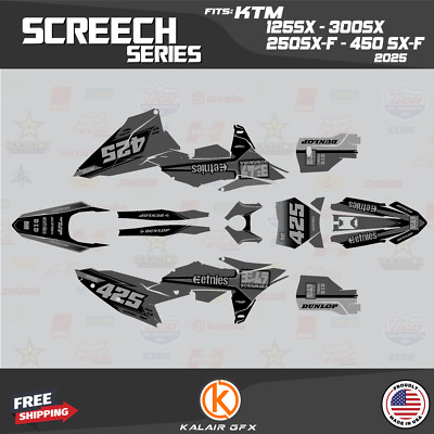 Graphics Kit for KTM 4-Stroke 250SX-F 350SX-F 450SX-F (2025) Screech - SMOKE