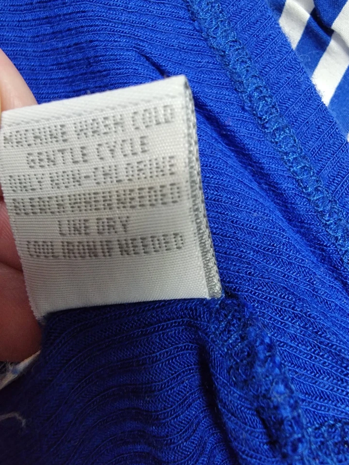 Camisa Top Blusa Relativity Mujer Talla 1X Azul Blanco Rayas Foto 4 de 4