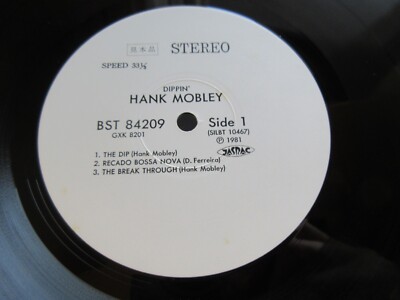 Hank Mobley Dippin' Japan Promo Vinyl LP OBI GXK-8201 Bluenote