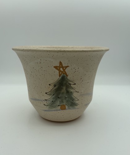 Annapolis Pottery Christmas Tree Speckled Art Pottery Planter 7” Farmhouse