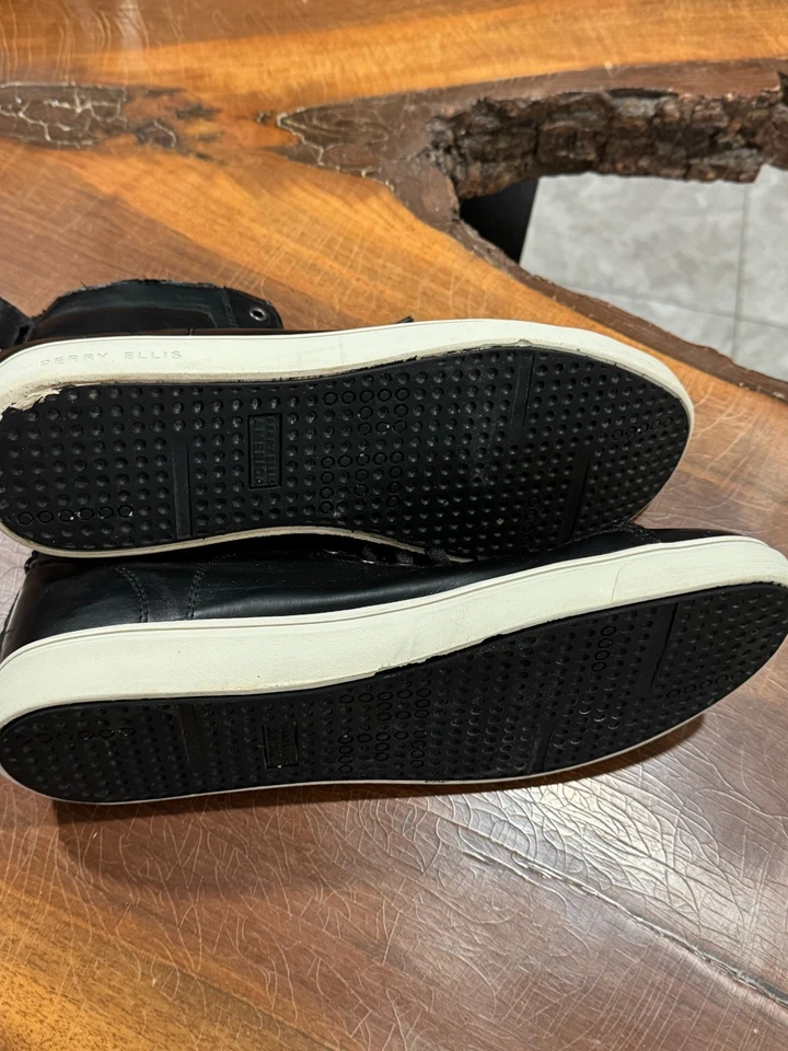 Zapatillas altas Perry Ellis America Olson - Cuero negro para hombre talla 10,5 Casu Foto 4 de 4