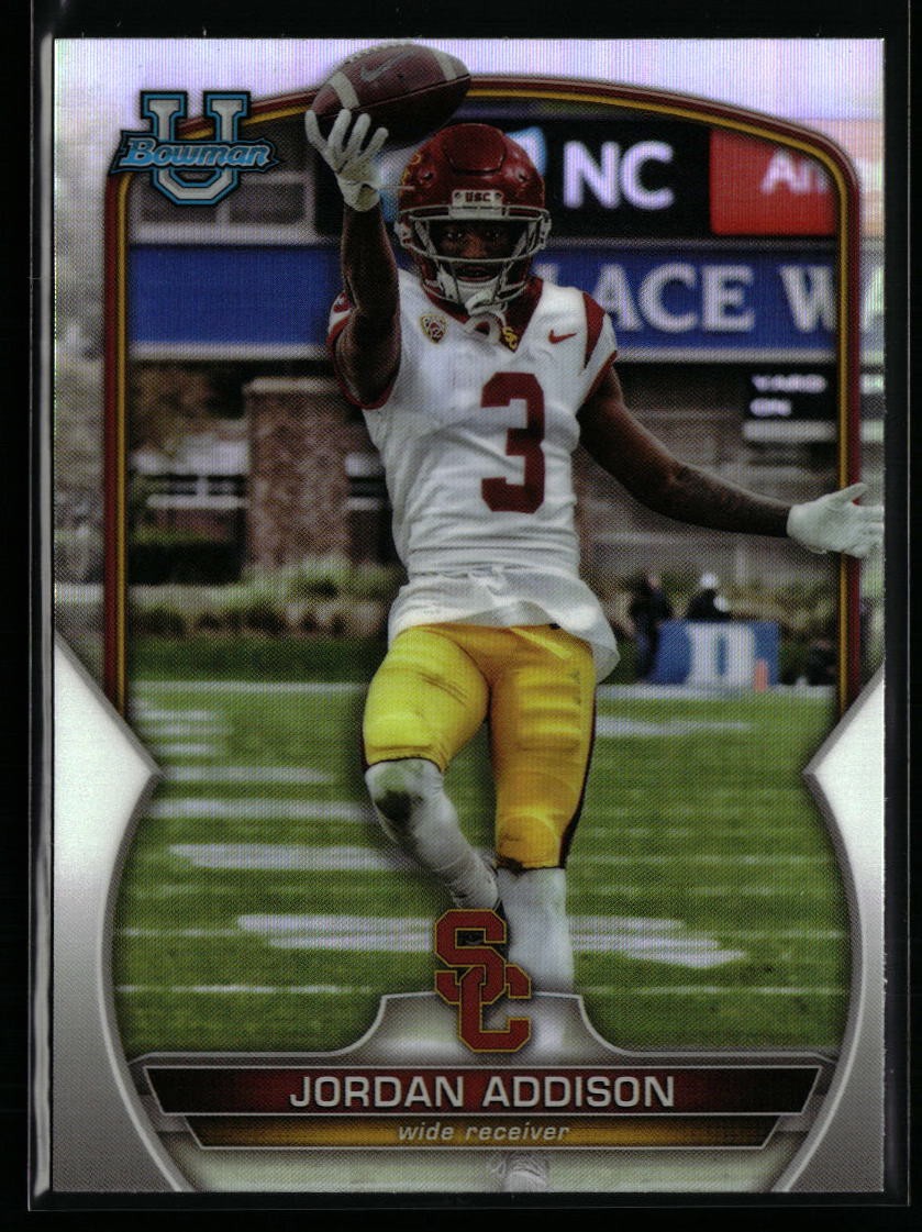 Jordan Addison 2022 Bowman University Chrome #36b Image Variation USC Trojans