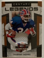THURMAN THOMAS 034/250 White Jersey 2009 Donruss Threads CENTURY LEGENDS #14