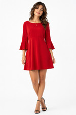 Lulus Womens Red Bell Sleeve Mini Lined Party Cocktail Evening Dress NWT sz L
