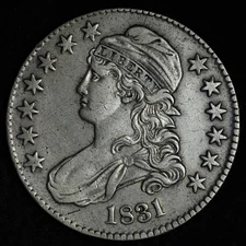 1831 Capped Bust Silver Half Dollar XF E341 ZACCM
