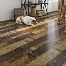 Reclaimed Wood Vinyl Flooring Roll – 15.8"x78.8" Peel & Stick Waterproof Planks