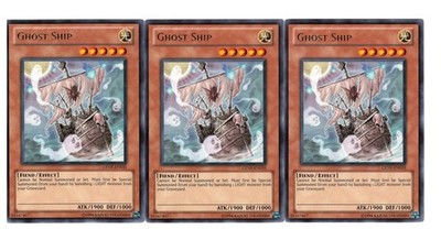 Yugioh- 3X Ghost Ship - Rare - Unlimited - GENF-EN035 - Near Mint