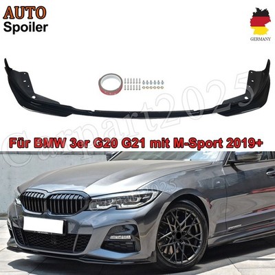 M Performance Style Schwarz Glanz passt für 3er BMW G20 G21 2019-25 Frontspoiler