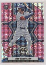 2022 Panini Mosaic Rookies Pink Camo Mosaic Prizm Greg Deichmann #211 0c2