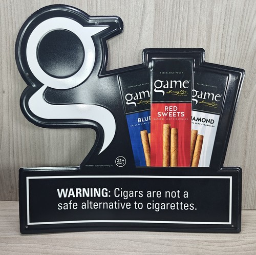 Game Cigars Metal Advertisement Sign Signage Cigarillos 15" X 15" Rare 