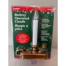 Carlon Battery Operated LED Window Candle Dusk to Dawn Gold Base NEW