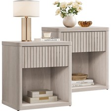 SICOTAS 22.7"W Modern Nightstand Set 2 Bedside Table End Table for Bedroom